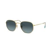 Hexagonale Zonnebril in Goud en Blauw Ray-Ban , Yellow , Unisex