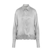 Geborduurd Grijs Shirt Ermanno Scervino , Gray , Dames