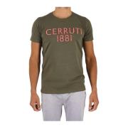 Groen Logo Katoenen T-shirt Cerruti 1881 , Green , Heren