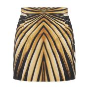 Gouden Zijden Mini Rok Ray Of Gold Print Roberto Cavalli , Beige , Dam...