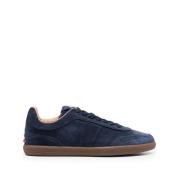 Blauwe Leren Sneakers Paneeldesign Tod's , Blue , Heren