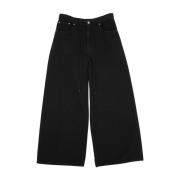 Zwarte Wijde Pijp Jeans met Tailleband MM6 Maison Margiela , Black , D...