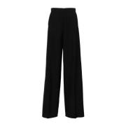 Zwarte Wijde Pijp Broek van Wol Max Mara , Black , Dames