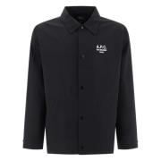 Zwart Logo Franse Kraag Shirt A.p.c. , Black , Heren