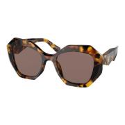 Stijlvolle zonnebril in Honey Tortoise/Brown Prada , Brown , Dames