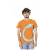 Oranje Beachwear T-shirt Logo Print Trussardi , Orange , Heren