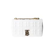 Pre-owned Leather shoulder-bags Burberry Vintage , White , Dames