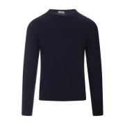 Blauwe Cashmere Crew Neck Sweater Fedeli , Blue , Heren