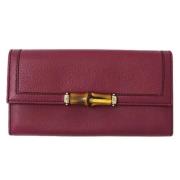 Pre-owned Leather wallets Gucci Vintage , Red , Dames