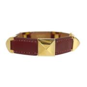 Pre-owned Leather bracelets Hermès Vintage , Red , Dames