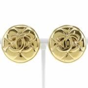 Pre-owned Metal earrings Chanel Vintage , Yellow , Dames