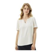 Elegant Roza Blouse Off White IN Front , White , Dames