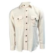 Rustiek Overshirt in Zandkleuren Salvatore Piccolo , Beige , Heren