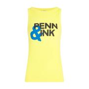 Mouwloze Top met Print Penn&Ink N.Y , Yellow , Dames