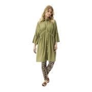 Groene Tuniek met Ruchedetails IN Front , Green , Dames