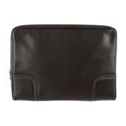 Pre-owned Leather clutches Louis Vuitton Vintage , Brown , Dames