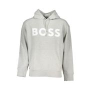 Grijze hoodie met bedrukt logo Hugo Boss , Gray , Heren