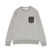 Grijze Sweater met Denim Zak Roy Roger's , Gray , Heren