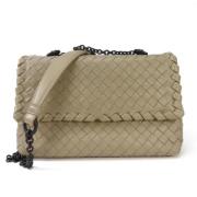 Pre-owned Leather shoulder-bags Bottega Veneta Vintage , Beige , Dames