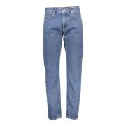 Blauwe Katoenen Jeans Broek, 5 Zakken, Knoop en Rits, Logo Gant , Blue...