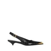 Zwarte Krokodillenprint Hak Sling-backs Etro , Black , Dames