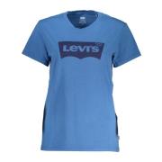 Blauwe Katoenen Tops T-Shirt met Print Levi's , Blue , Heren