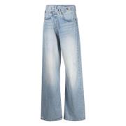 Haven Blue Wide-Leg Jeans R13 , Blue , Dames