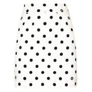 Witte Hoge Taille Zijden Rok Dolce & Gabbana , White , Dames