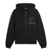 Zwarte Rits Hoodie Biologisch Katoen Axel Arigato , Black , Heren