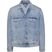 Blauwe Denim Jack Klassieke Stijl Tommy Jeans , Blue , Heren