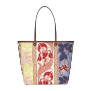 Blauwe Canvas Shopper met Zomerprint Etro , Multicolor , Dames