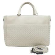 Pre-owned Leather totes Bottega Veneta Vintage , White , Dames