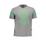 Grijze Katoenen T-Shirt met Korte Mouwen en Print Plein Sport , Gray ,...