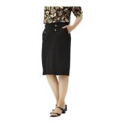 Klassieke Pont Rok Zwart IN Front , Black , Dames