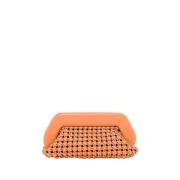 Flame Knots Clutch Tas Vegan Stof THEMOIRè , Orange , Dames