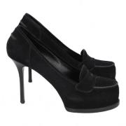 Pre-owned Suede heels Saint Laurent Vintage , Black , Unisex