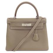 Pre-owned Fabric handbags Hermès Vintage , Beige , Dames