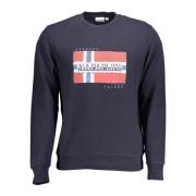 Blauwe Heren Sweatshirt met Lange Mouwen Napapijri , Blue , Heren