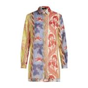 Witte Zomer Print Lange Shirt Etro , Multicolor , Dames