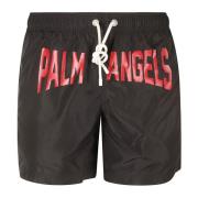 City Swimshorts Zwart Rood Palm Angels , Black , Heren