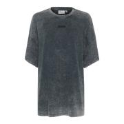 Oversize Tee Top Donkergrijs Gestuz , Gray , Dames