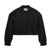 Oversized Cropped Bomber Jacket IVY OAK , Black , Dames