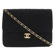 Pre-owned Cotton shoulder-bags Chanel Vintage , Black , Dames