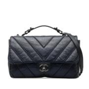 Pre-owned Leather handbags Chanel Vintage , Blue , Dames