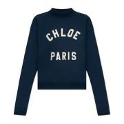 Sweatshirt met logo Chloé , Blue , Dames