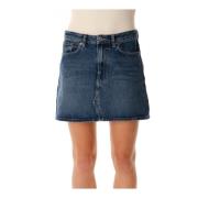 Denim Mini Rok met Vijf Zakken Samsøe Samsøe , Blue , Dames