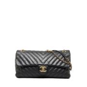 Pre-owned Leather shoulder-bags Chanel Vintage , Black , Dames