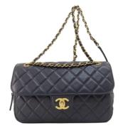 Pre-owned Leather shoulder-bags Chanel Vintage , Black , Dames