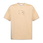 T-shirt met logo Burberry , Beige , Heren