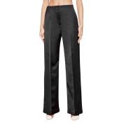 Duchess Satin Regular Fit Broek Calvin Klein , Black , Dames